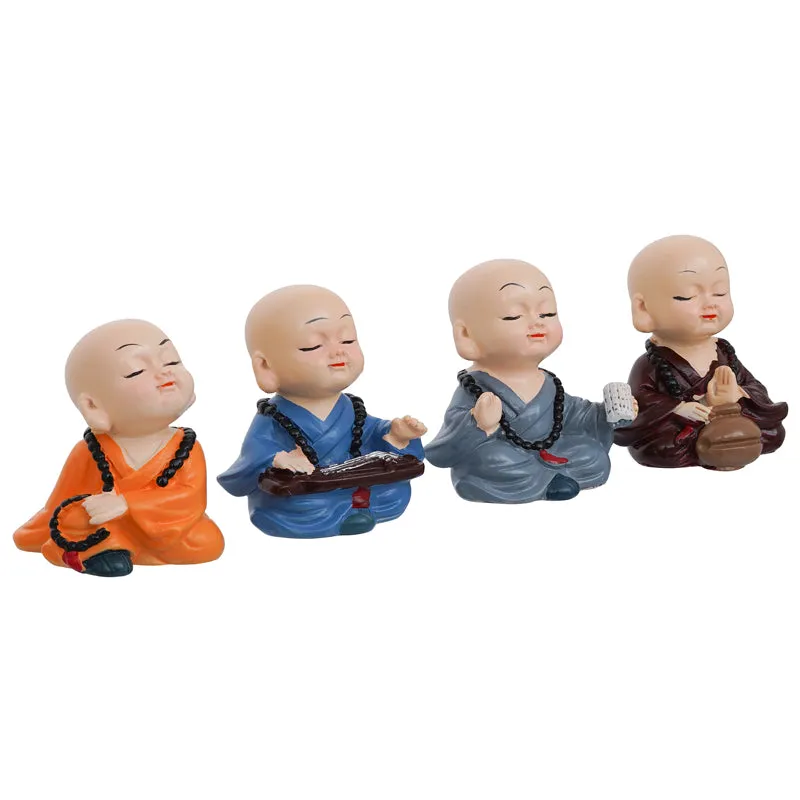 Baby Monk Play Showpiece - Set Of Four media 4