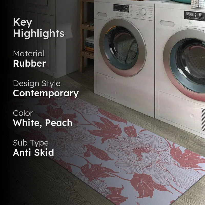 Snugelle Anti Skid Rubber Runner Rug - Peach media 2
