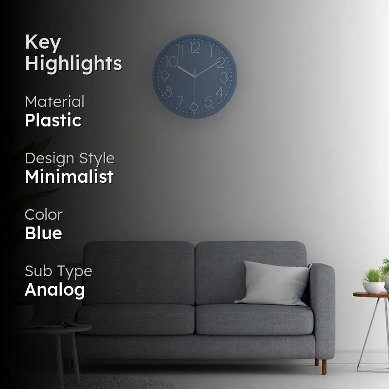 Elementary Wall Clock - Dusty Blue media 2