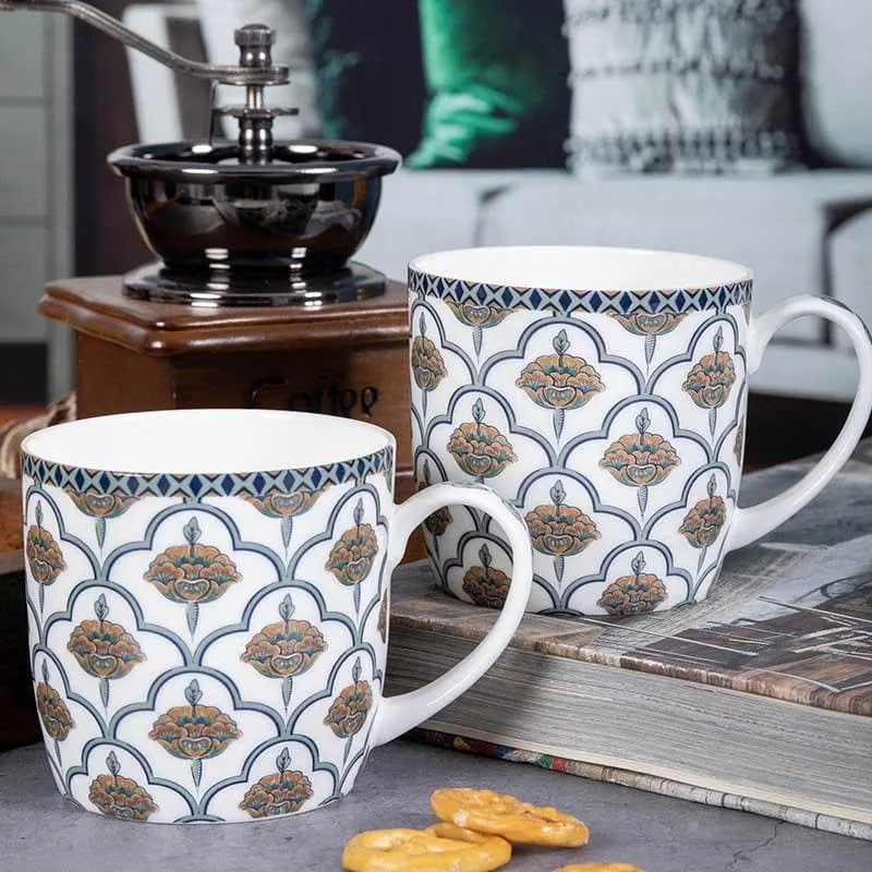 Mughal-E-Shaan Bone China Coffee Mug (320 mL Each) - Set of Two media 1