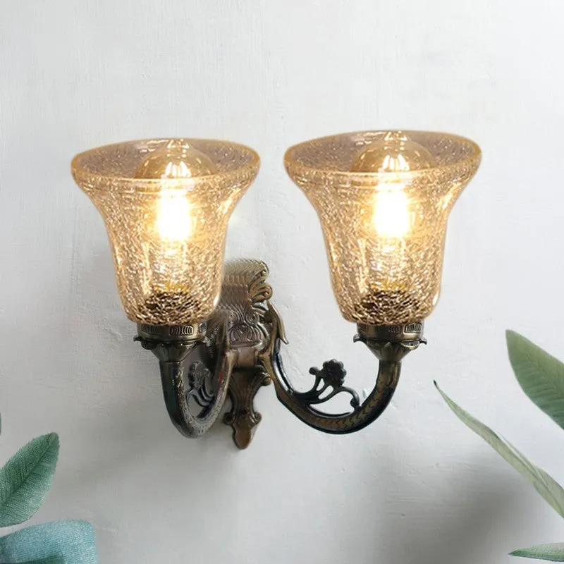 Crystal Flare Antique Base Glass Wall Lamp media 3