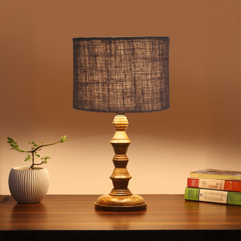 Sienna I Timber Wooden Table Lamp - Grey,Brown
