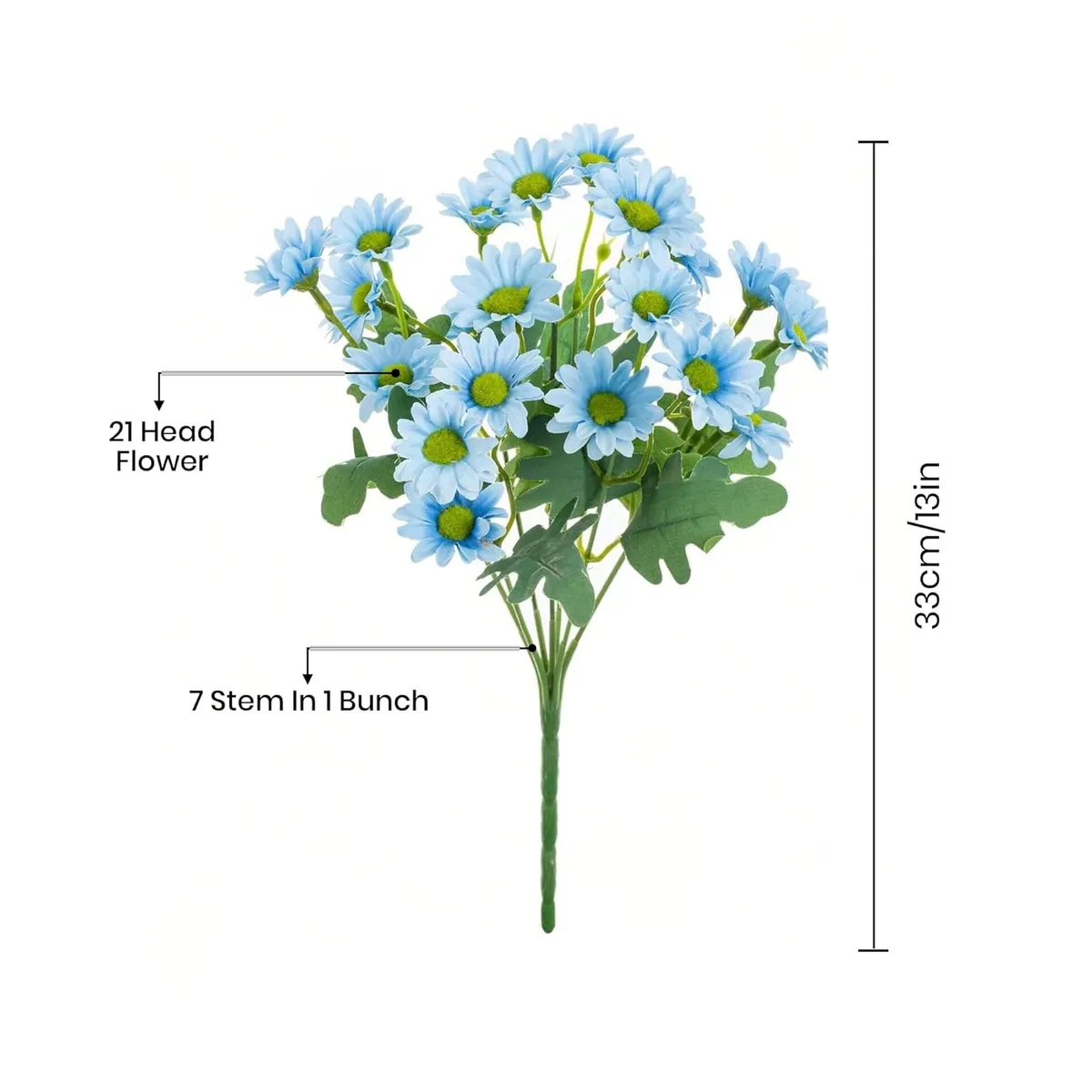 Azure Daisy Artificial Flower (Blue) - Set Of Two media 4