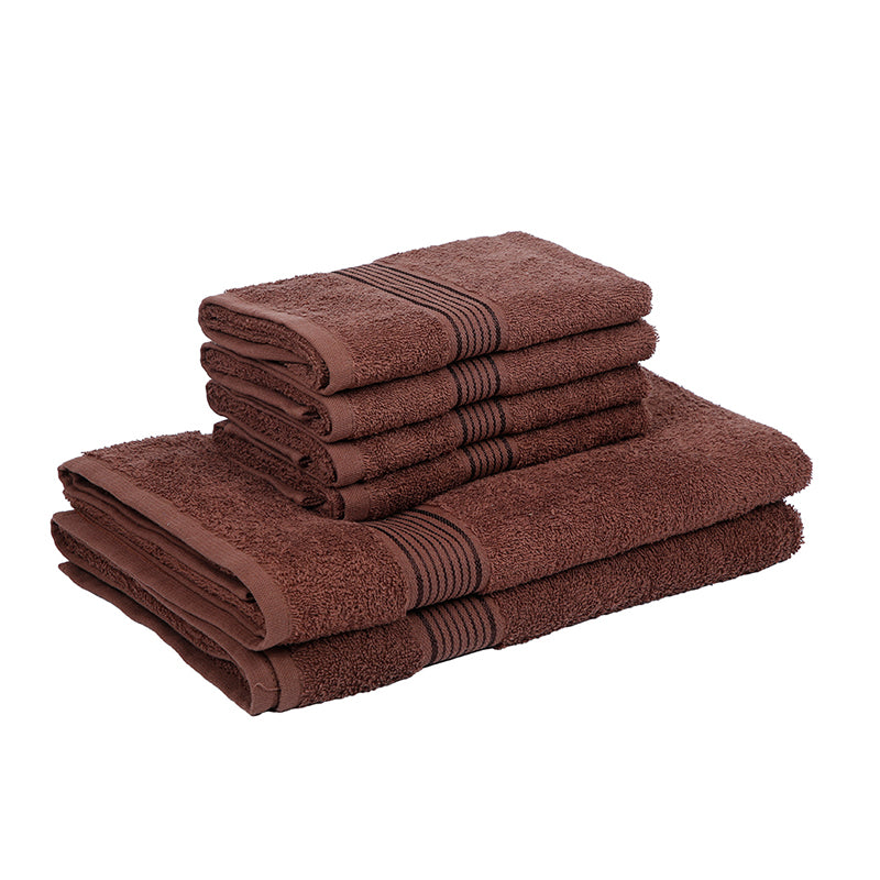 Nuage Cotton Towel Set (Brown ) - Set Of Six media 4