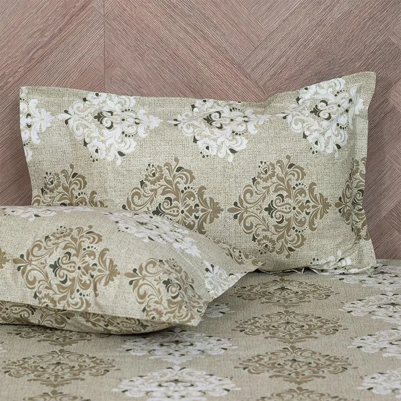 Ivora Ethnic Cotton Bedsheet (Green) - 144 TC media 3