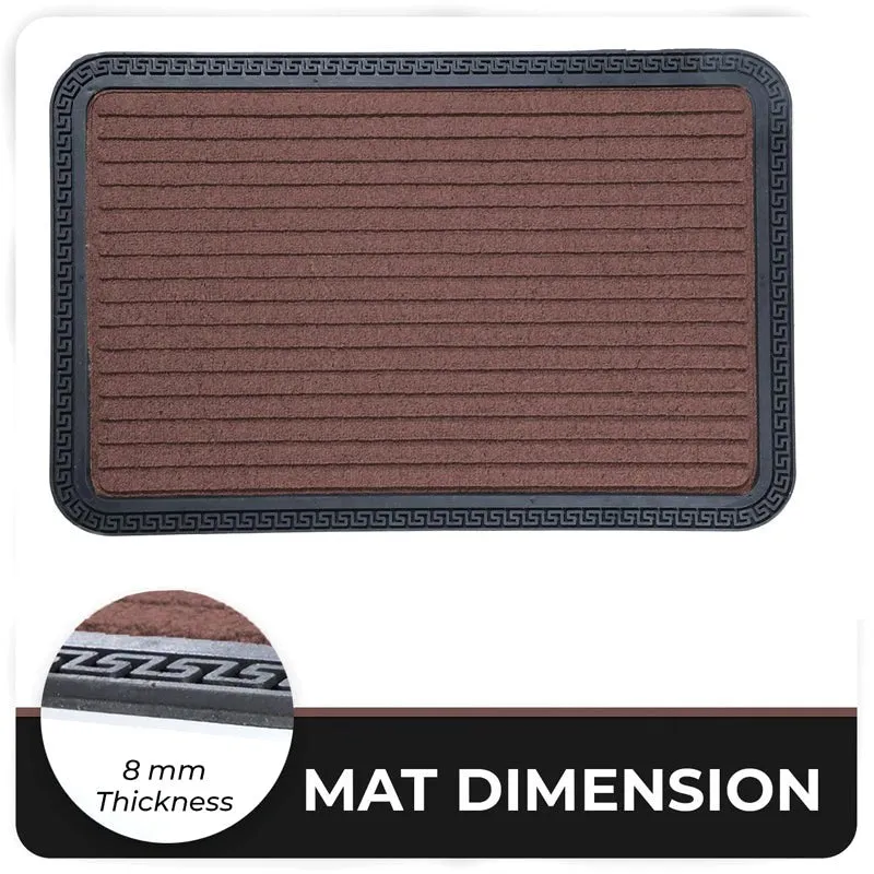 Cara Stripe Rubber Door Mats - Brown media 6