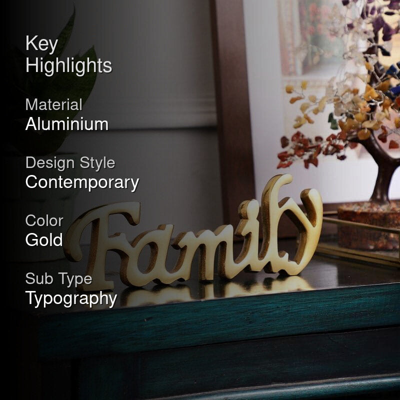 Family Forever Typography Showpiece - Gold media 2