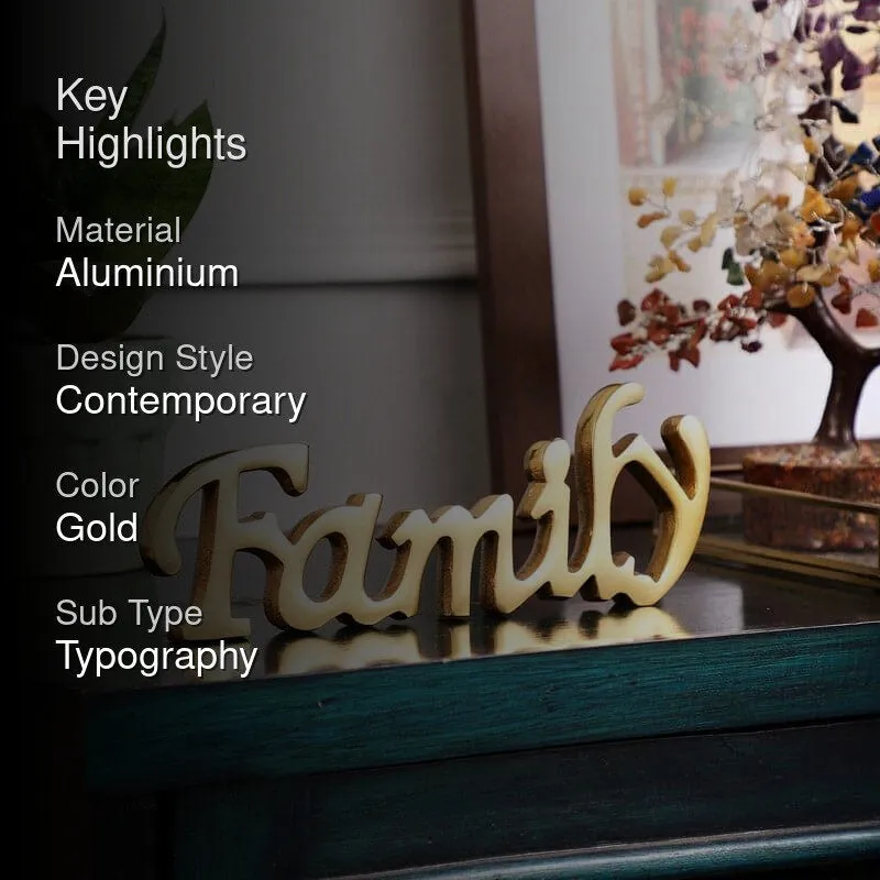 Family Forever Typography Showpiece - Gold media 2