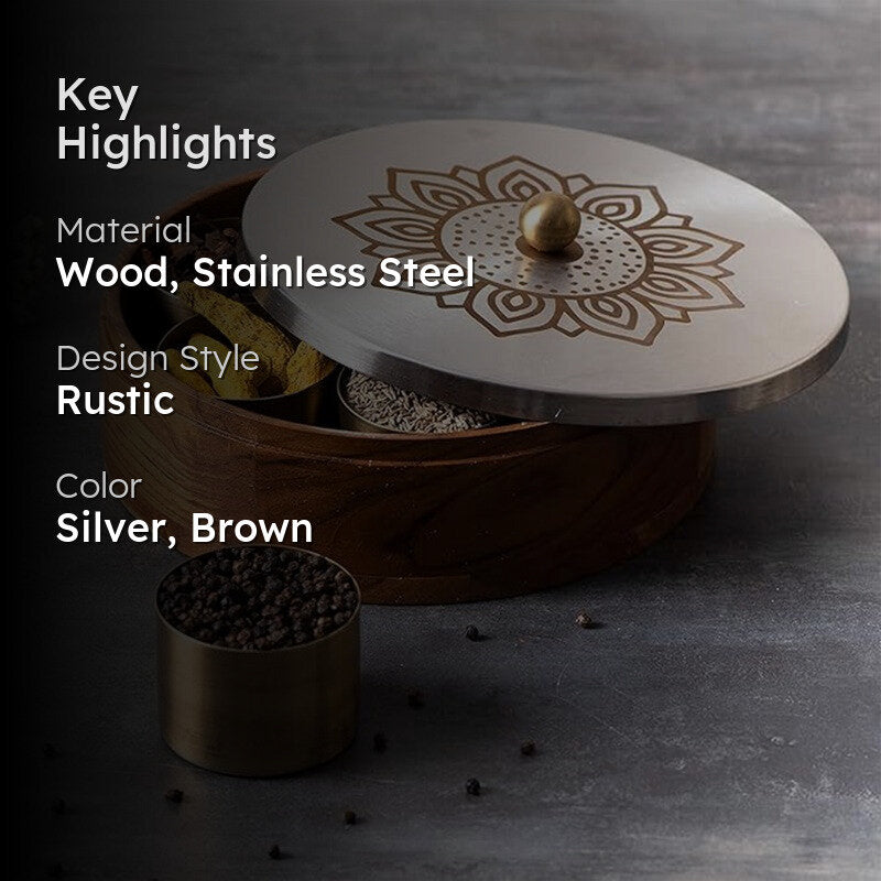 Teaky Masala Box - Floral Silver media 2