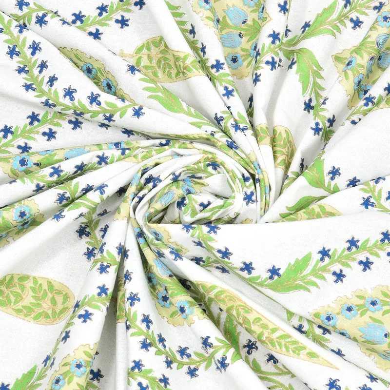 Ambi Bliss Cotton Bedsheet (Green,Blue) - 180 GSM media 8