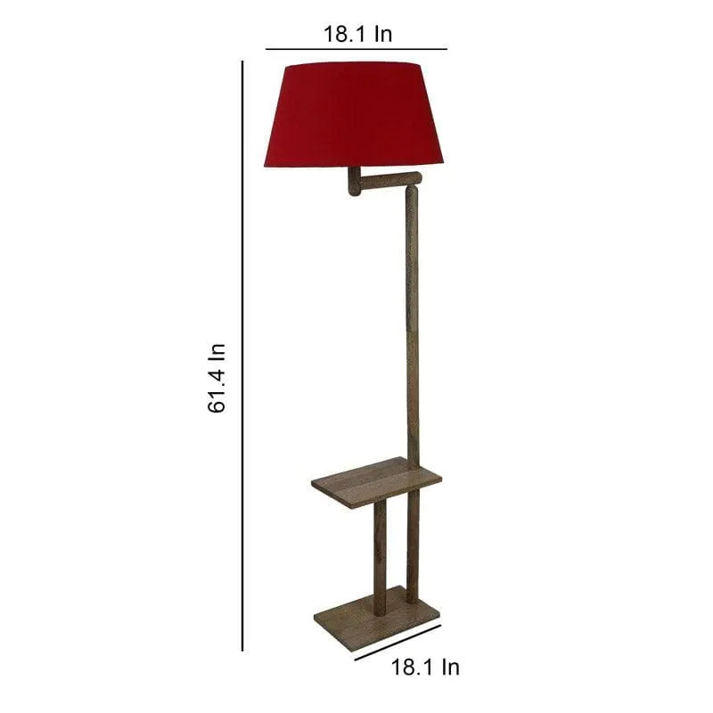 Eartha Enya Floor Lamp With Shelf - Maroon media 5