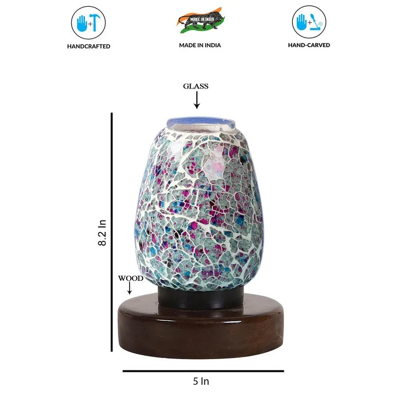 Aurylin Glass Table Lamp With Wooden Base - Multicolor media 8