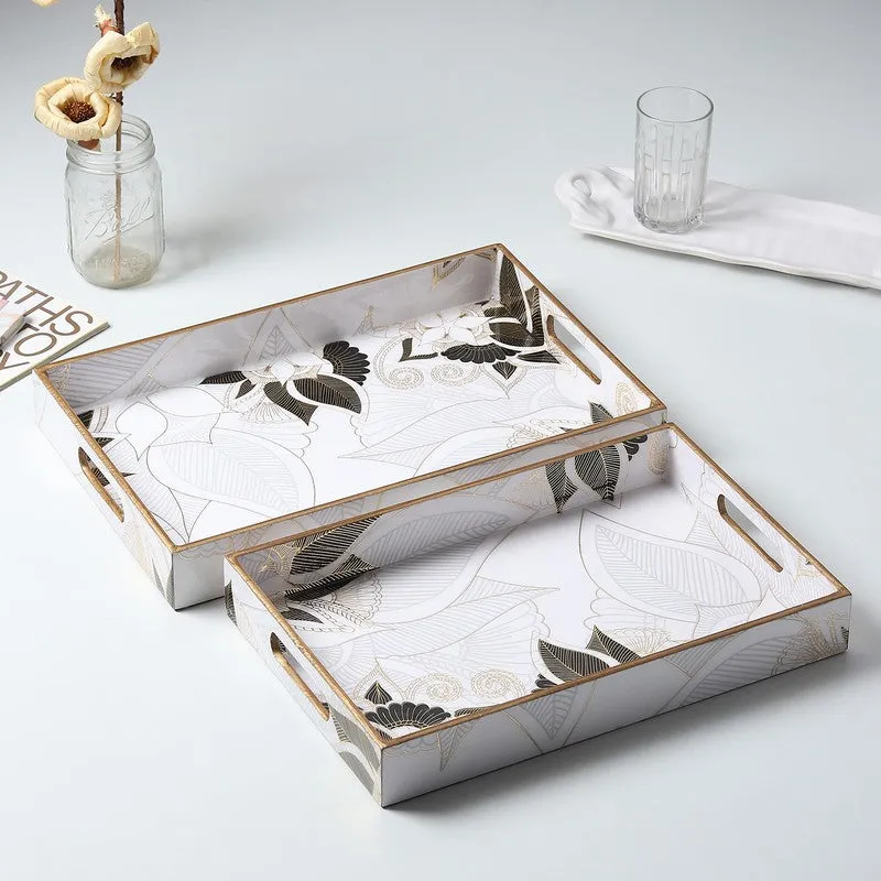 Decorative Rectangle Wood Serving Tray - Set Of Two media 3