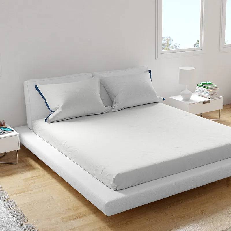 Solid Bliss Sateen Solid Cotton Bedsheet (Icy White) - 250 TC media 1