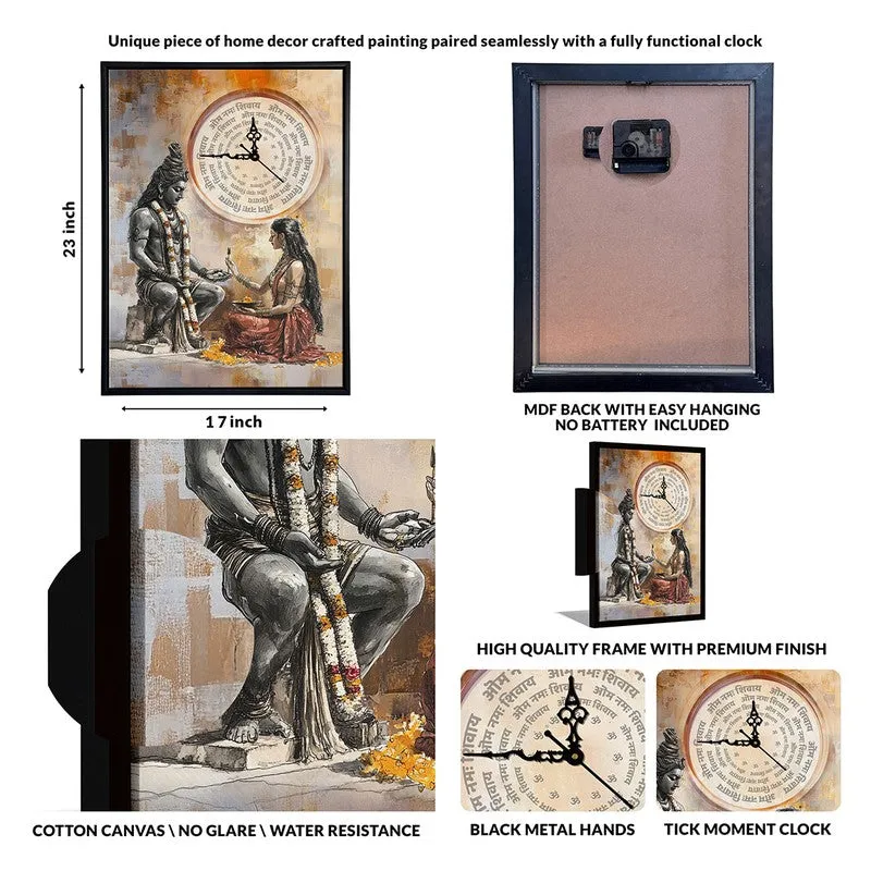 Shiva Shakti Wall Art With Clock media 7