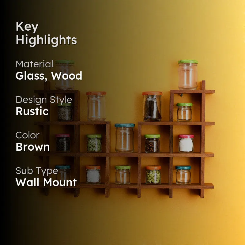 Shamamah Wall Shelf With Storage Jar - Seventeen Piece Set media 2