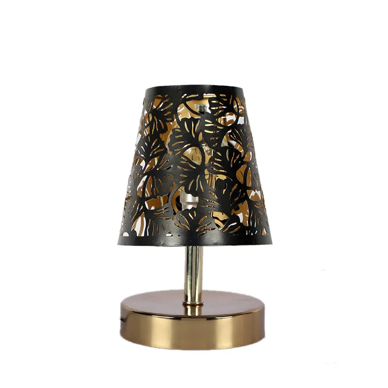 Alba Flora Etched Metal Table Lamp - Black,Gold media 4