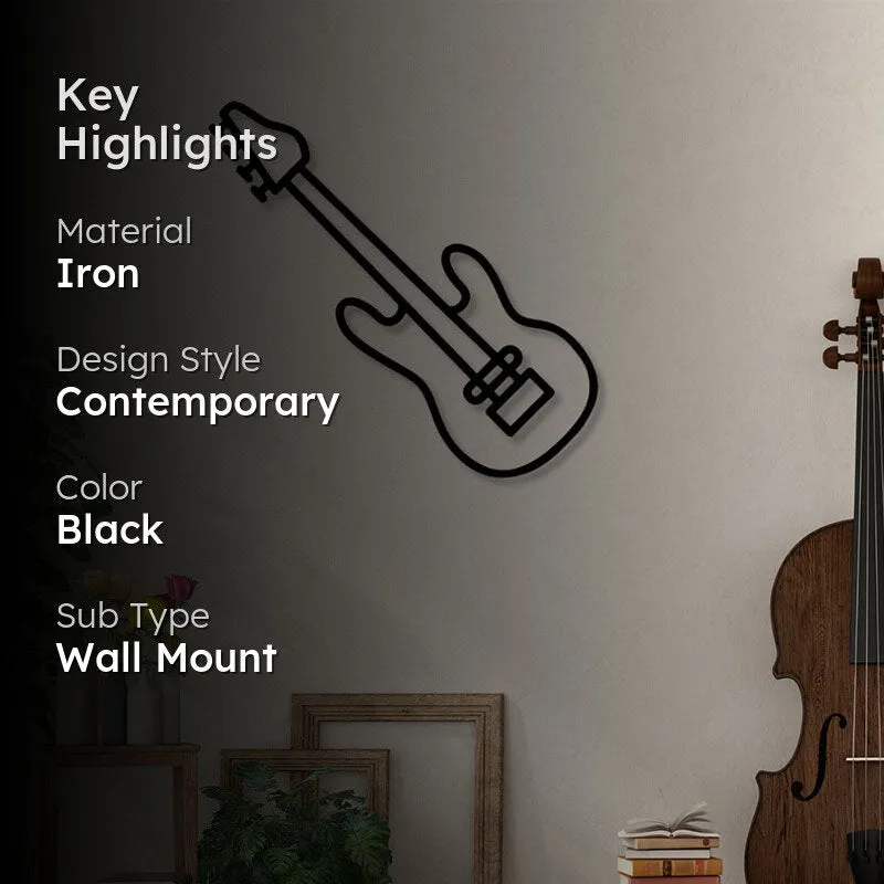 Guitar Black Iron Wall Accent media 2