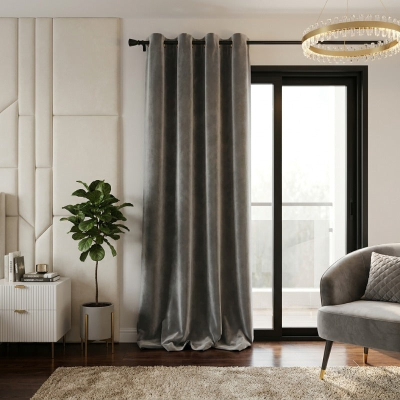 Midnight Muse Satin Curtain - Door - 7 Feet