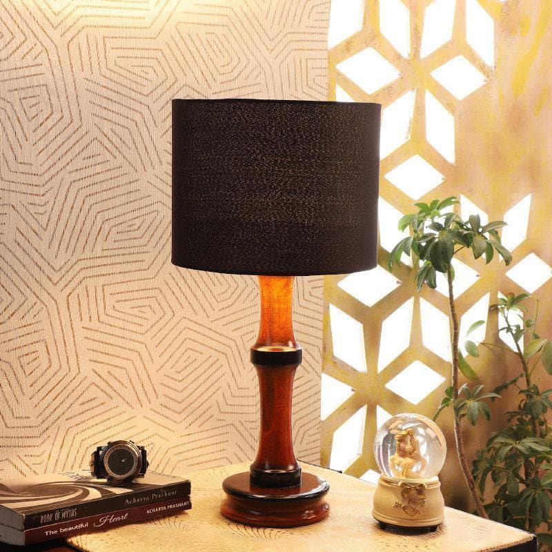 Blace Troton Fabric Table Lamp - Black,Brown