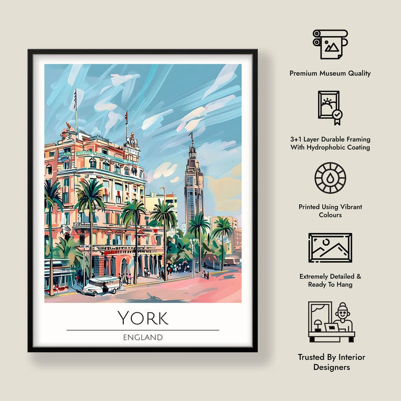 Vintage York Framed Canvas Wall Painting media 8