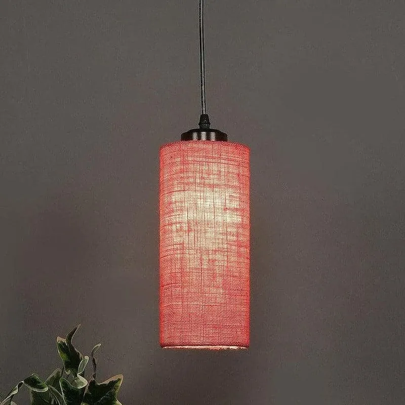 Solid Squad Jute Ceiling Lamp - Pink media 3