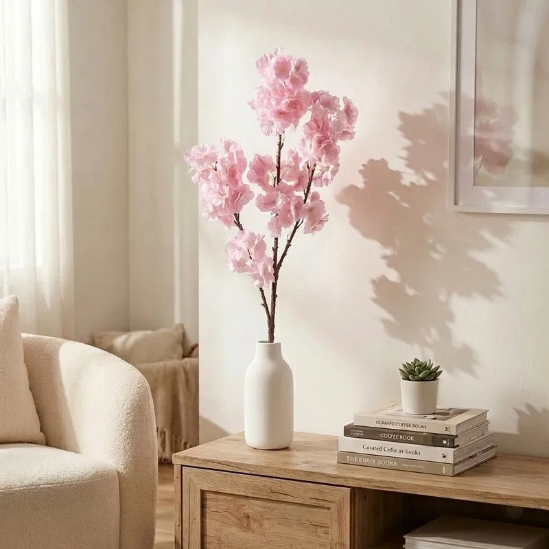Blossira Cherry Blossom Fabric Arificial Flower - Light Pink media 1