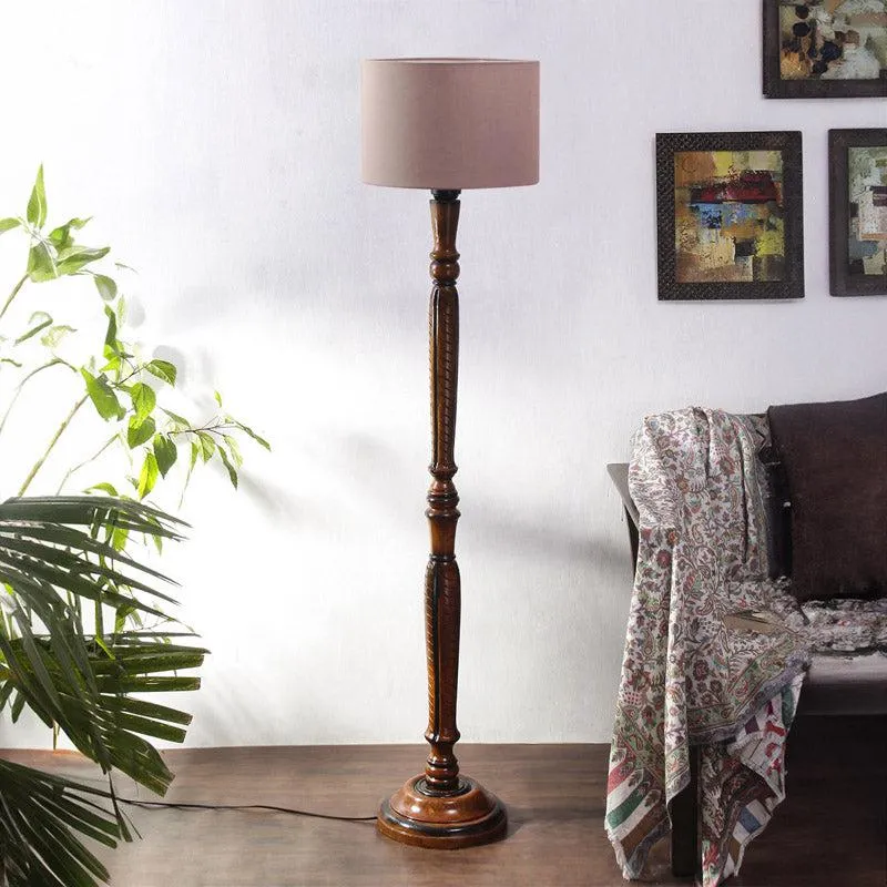 Biya Vintage Wooden Floor Lamp - Grey media 3