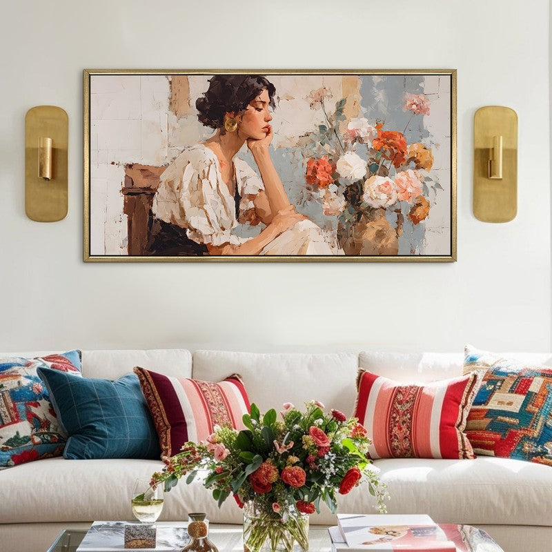 Blooming Calm Canvas Wall Painting With Frame