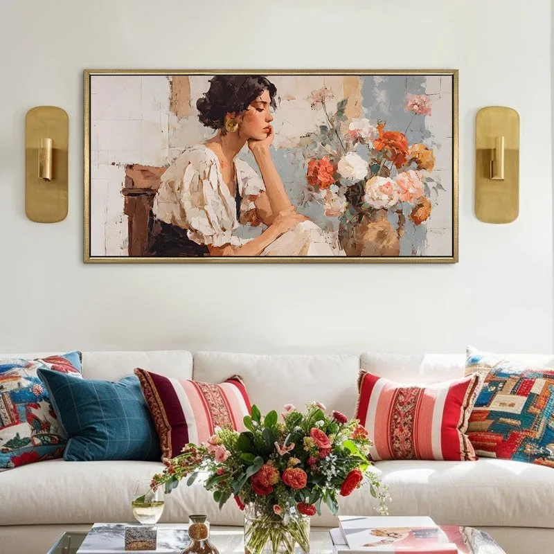 Blooming Calm Canvas Wall Painting With Frame media 1