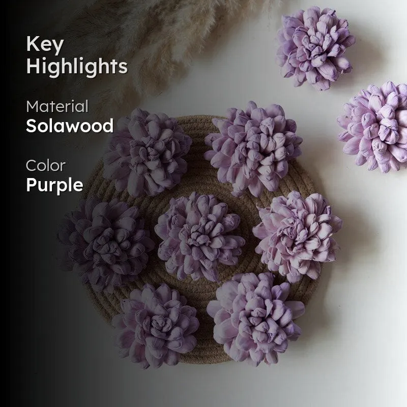 Estar Sola Wood Rose Flower (Lilac) - Set Of Ten media 2