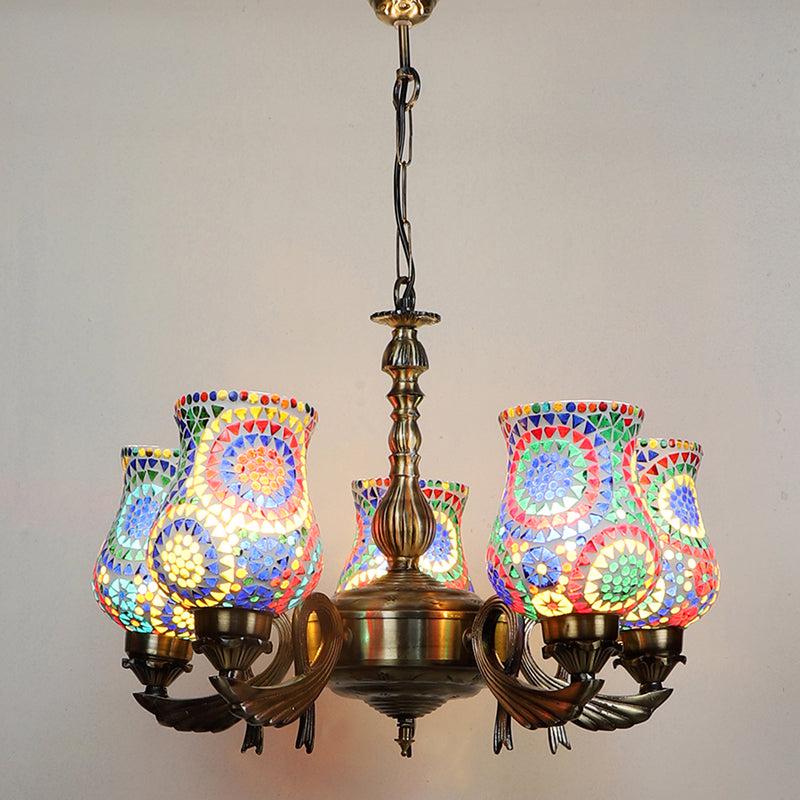 Elva Vistara Mosaic Golden Antique Ceiling Lamp