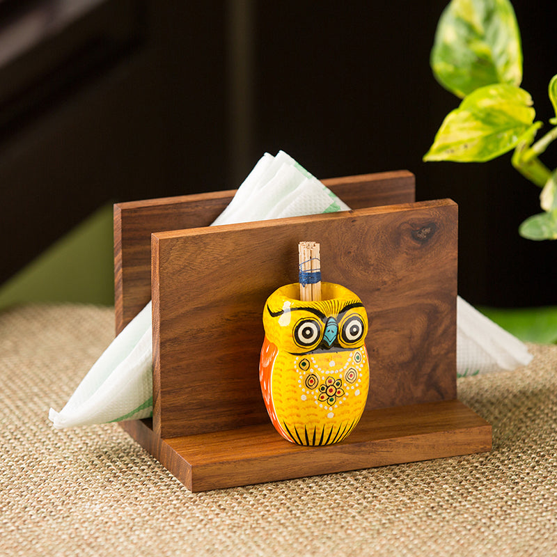 Tellus Sheesham & Gular Wood Tissue Holder