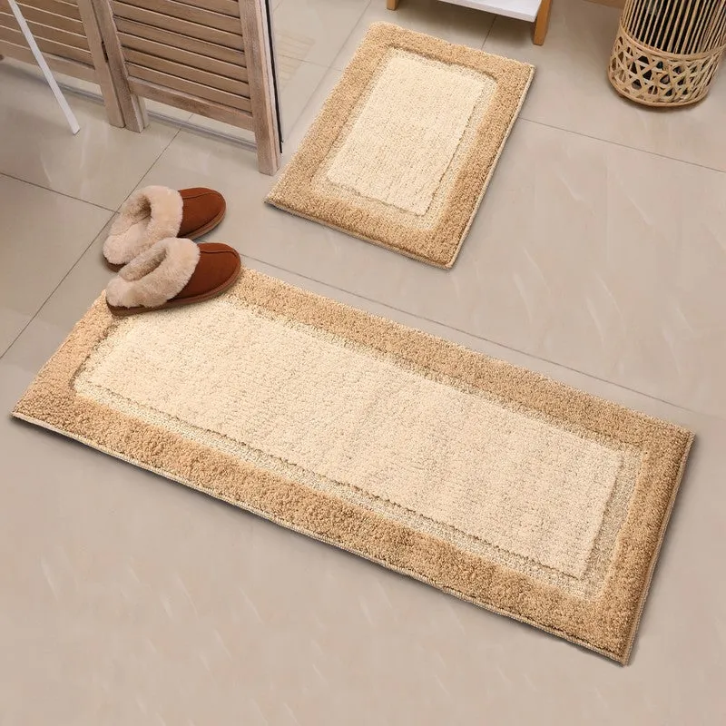 Tranquil Touch Microfiber Bath Mats (Beige) - Set of Two media 1