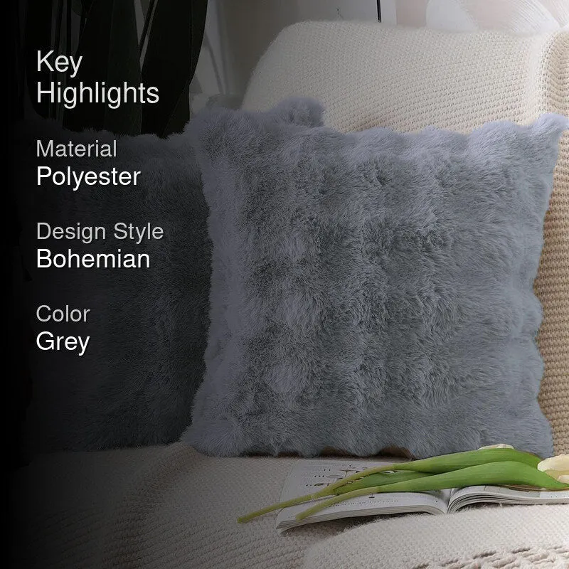 Bubble Luxe Cushion Cover Set (Light Grey) - Set Of Two media 2