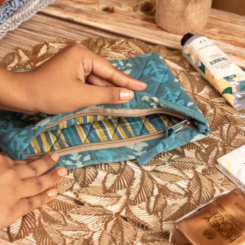 Dabu Blues Fabric Travel Pouch media 3