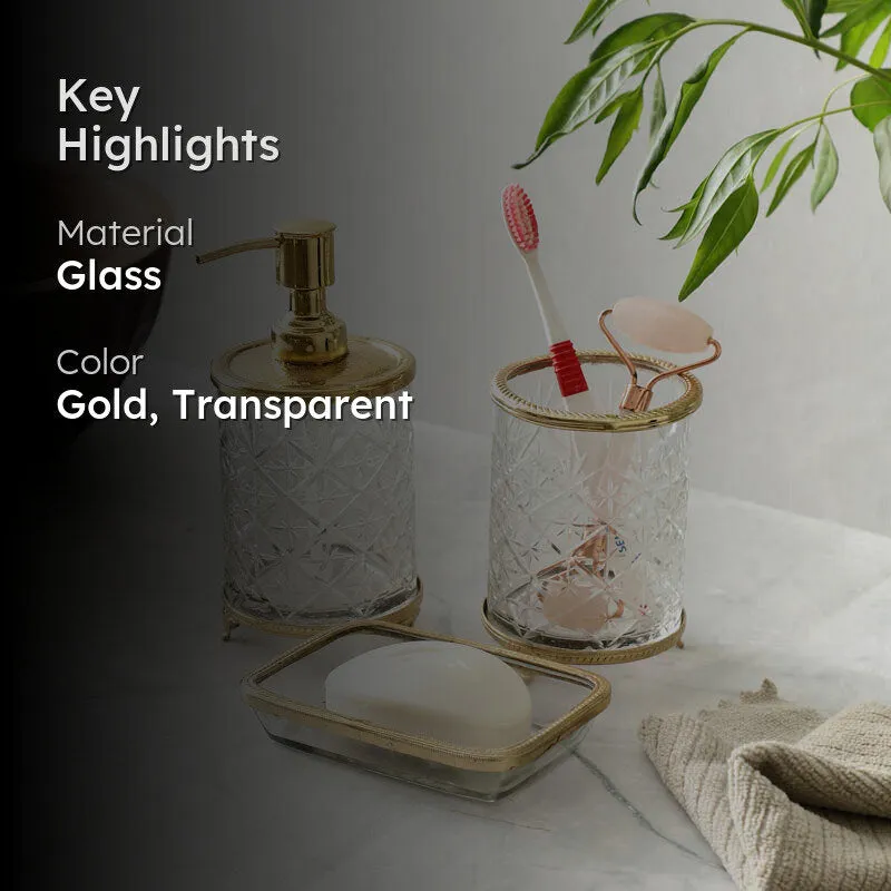 Mamba Crystal Cut Bathroom Set - Gold media 2