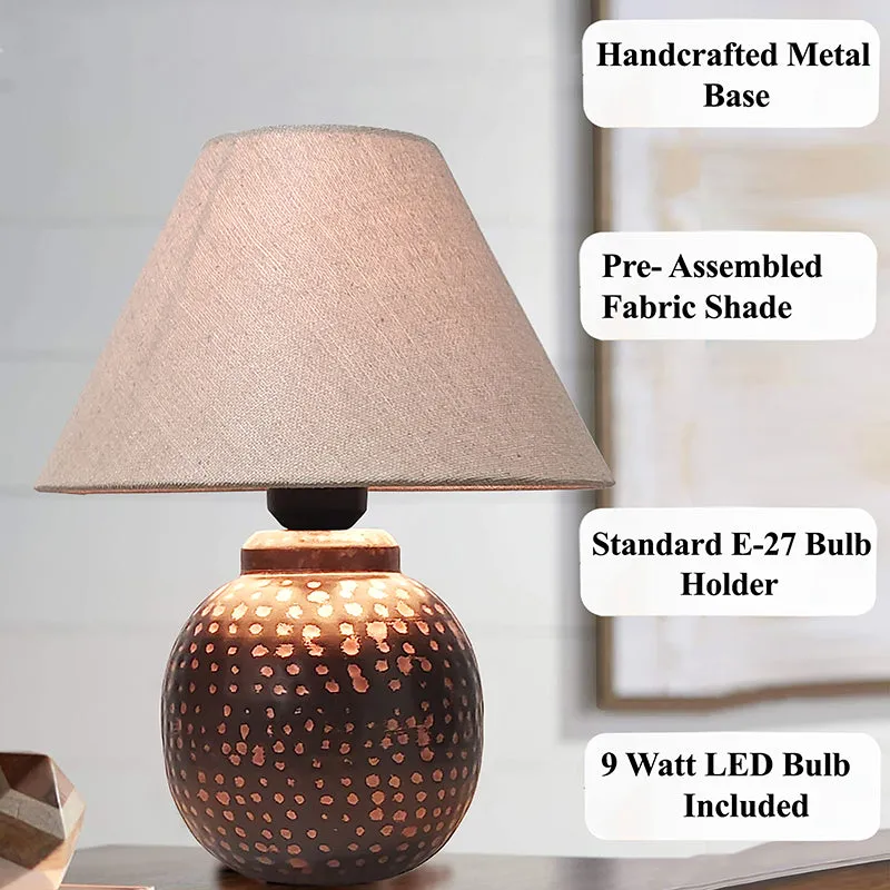 Spire Metal Fabric Table Lamp - Grey,Brown media 5
