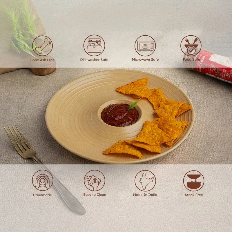 Earthen Grove Ceramic Chip n Dip Platter - Brown media 8