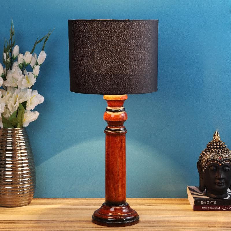 Blace Herma Fabric Table Lamp - Black,Brown
