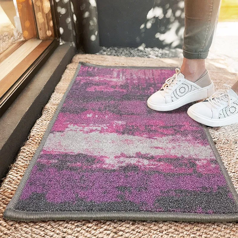 Halo Abstract Nylon Door Mats - Purple,Grey media 1