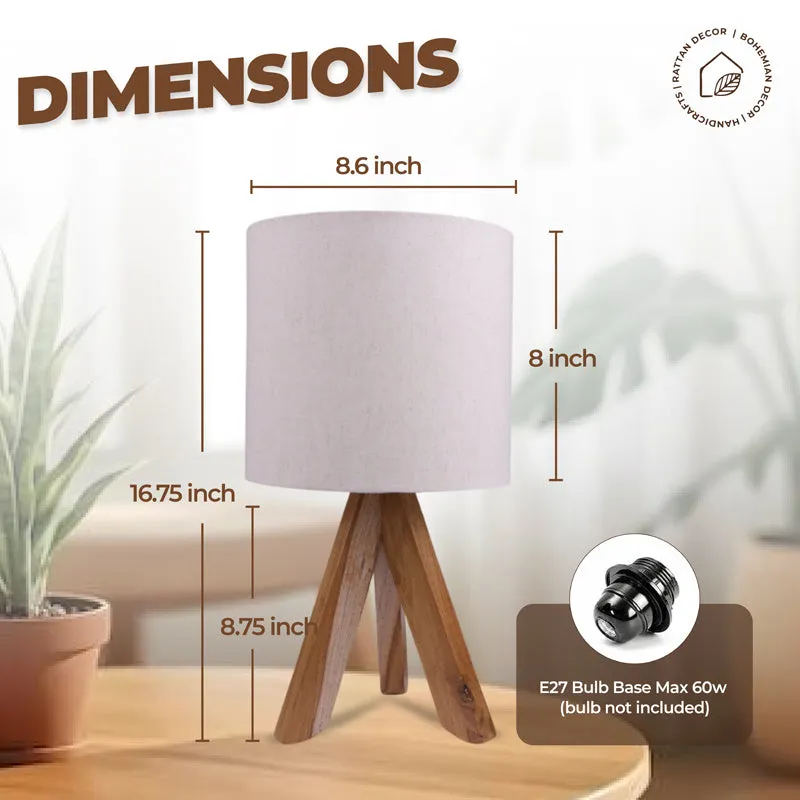 PixelHalo Boho Cotton Table Lamp - OffWhite,Brown media 9