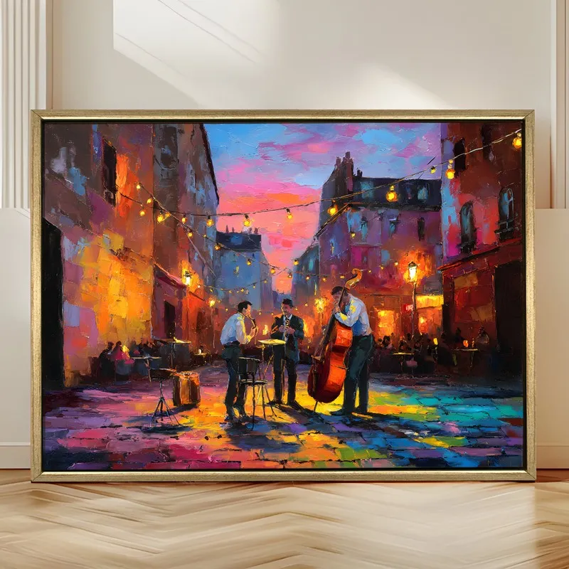 Twilight Street Canvas Wall Painting With Frame media 4