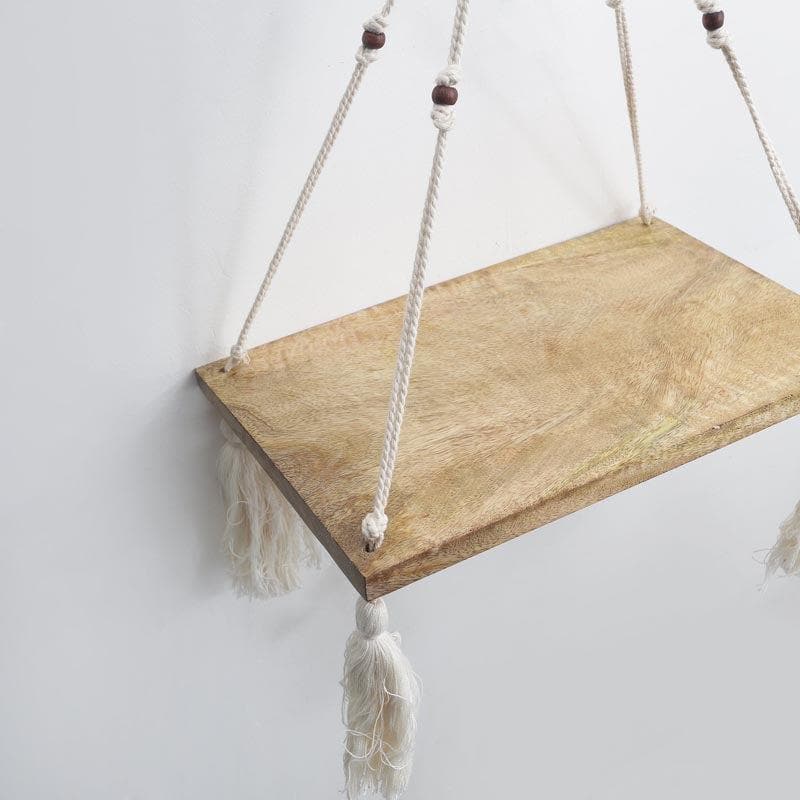Boho Breeze Macrame Hanging Wall Shelf media 3