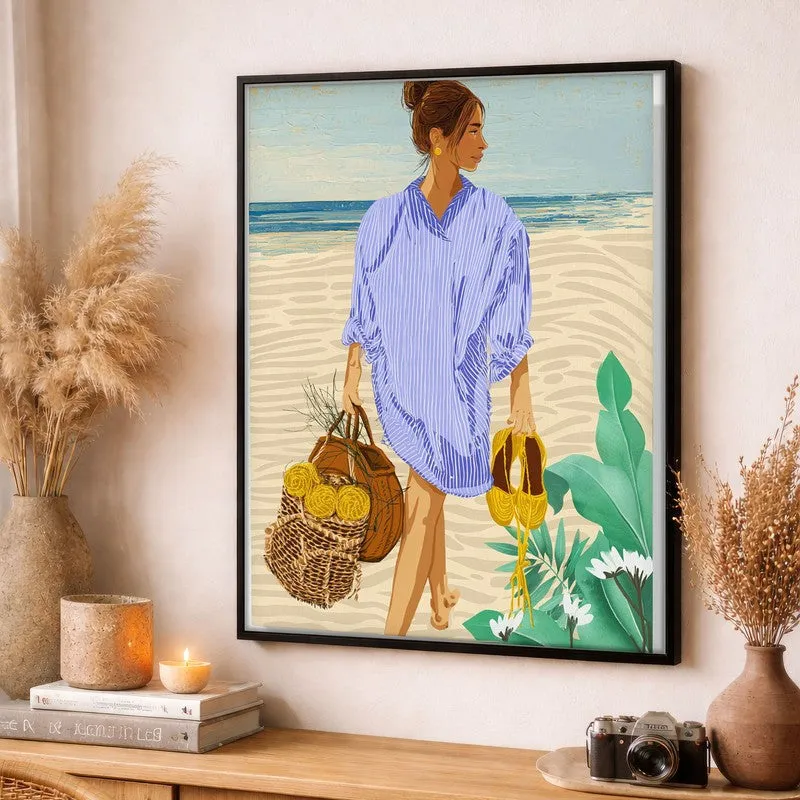 Coastal Escape Canvas Wall Painting - Black Frame media 3