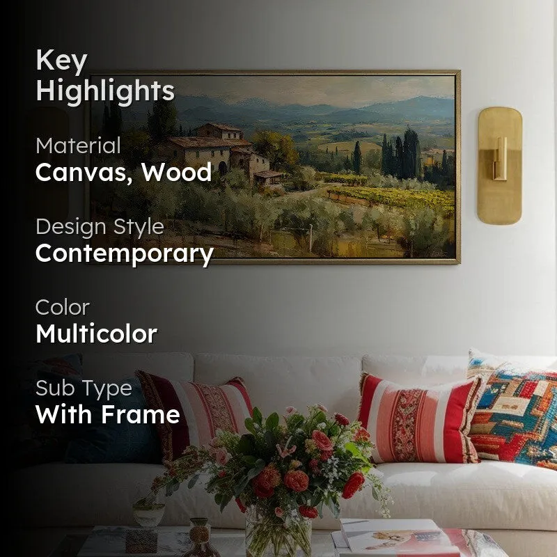 Hillside Estate Canvas Wall Painting With Frame media 2