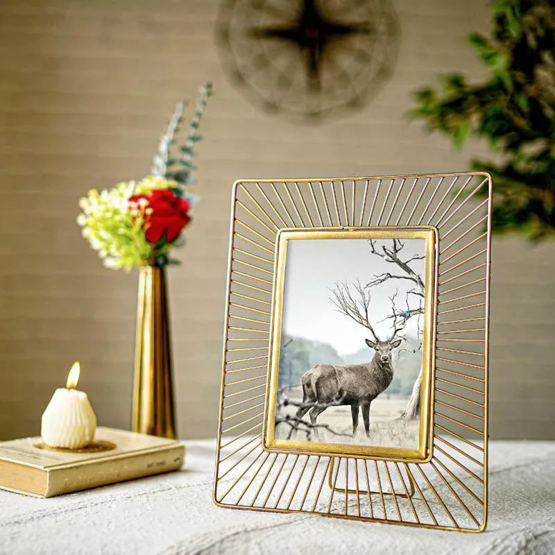 Golden Sun Ray Table Photo Frame - Gold media 5