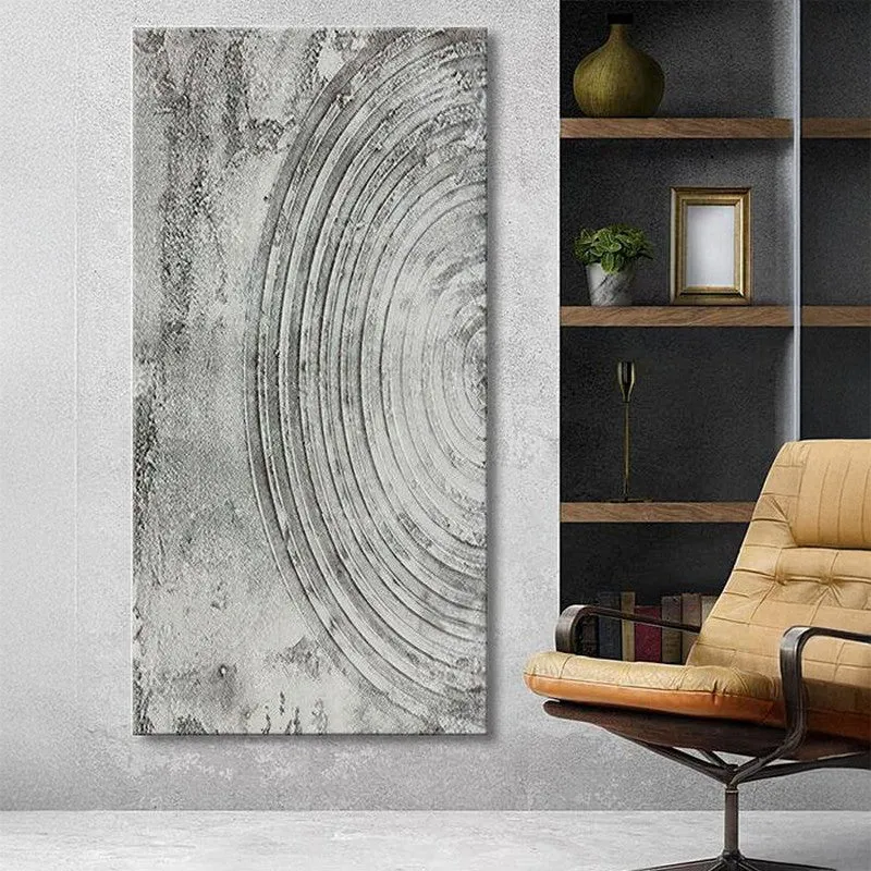 Black and White Circular Wall Painting media 1