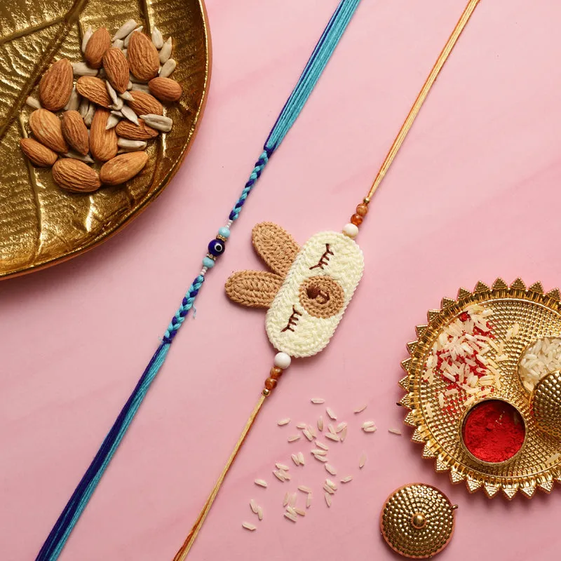 Bunny Rakhi with Roli Chawal - Three Piece Set media 1
