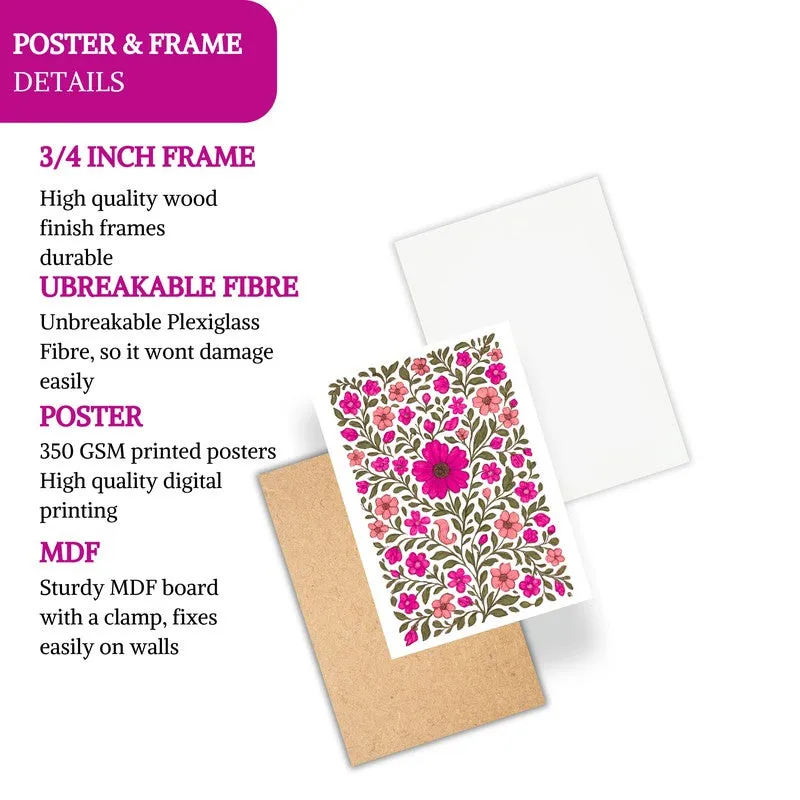 Indigo Petalcraft Paper Wall Painting With Frame - White media 5